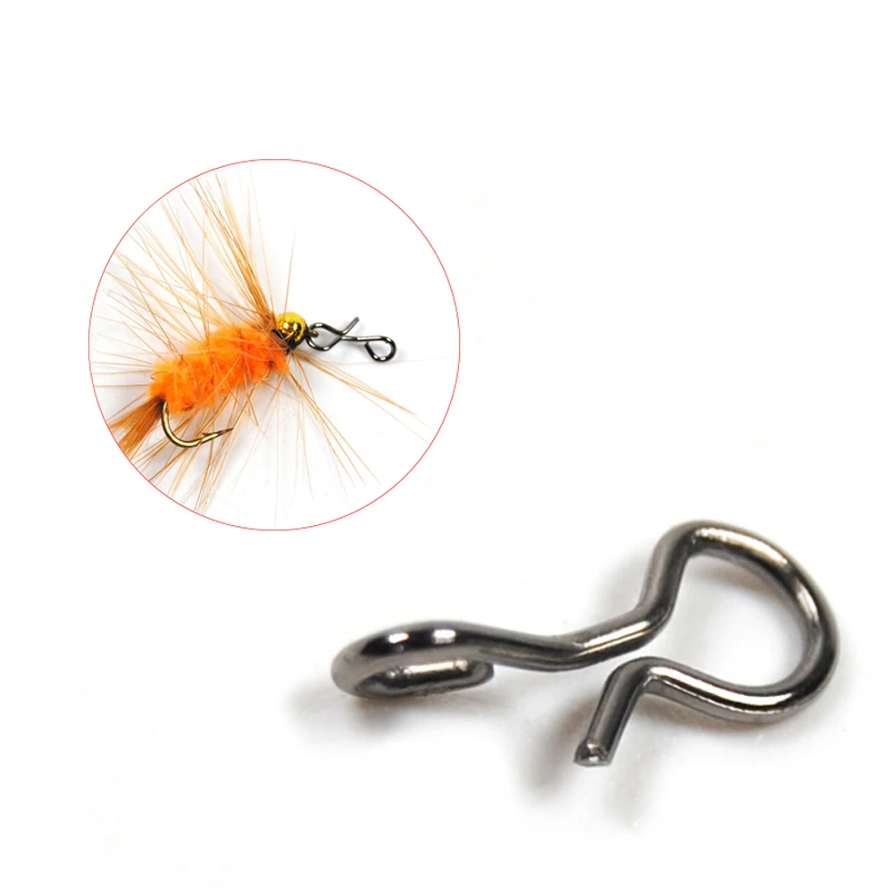 Bimoo 50pcs/bag Fly Fishing Snap Quick Change High Carbon Steel Connect  Snap for Flies Hook & Lures Fishing Gear