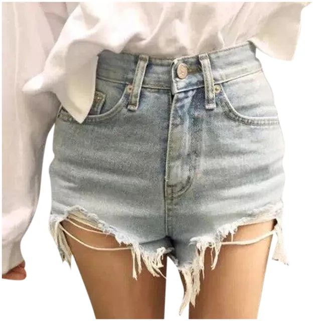 white cut off jean shorts