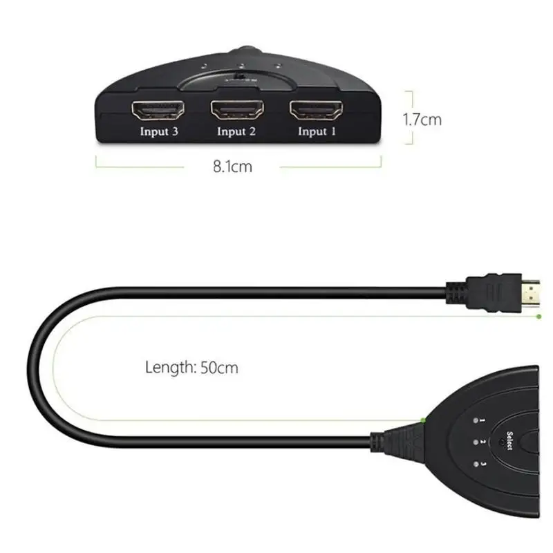 HDMI коммутатор 3 порта 4 к HDMI коммутатор 3 в 1 выход Высокая 3D скорость Full плеер HD сплиттер PS3 переключатель PS4 Sup порт s 4 к HDTV кабель A9P6
