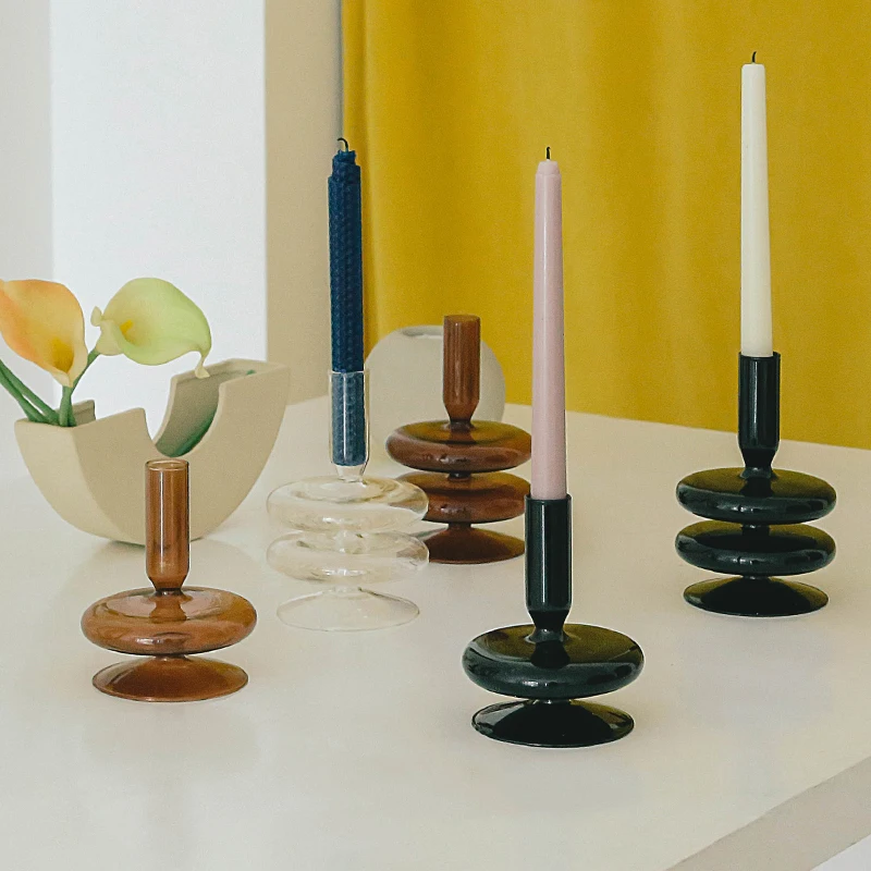 O.RoseLif Nordic Taper Glass Candles 