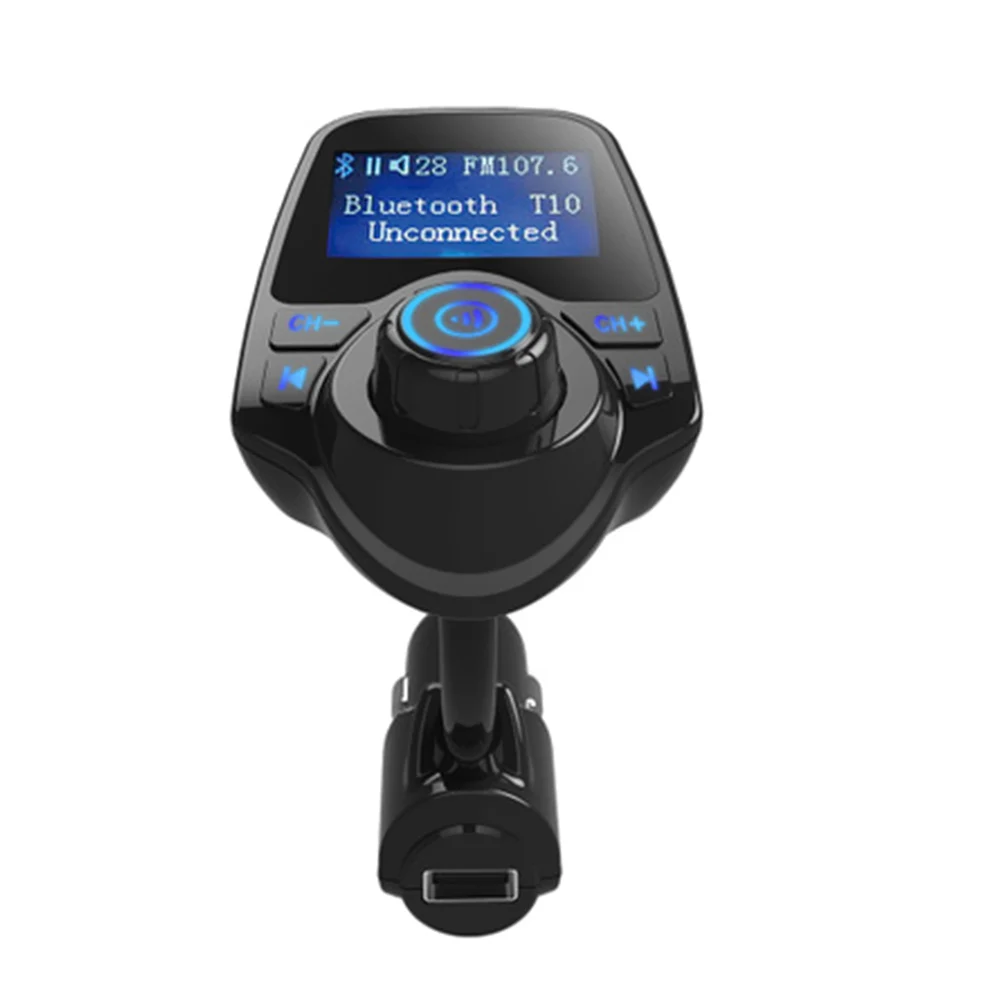T10 Bluetooth Автомобильный MP3-плеер комплект fm-передатчик стерео аудио плеер Музыкальный плеер TF слот для карт AUX-IN USB с функцией зарядки автомобиля