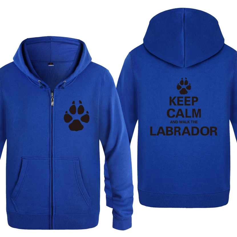 LAY HET Keep Calm and Walk Лабрадор-подарок для собак, толстовки для мужчин, мужские флисовые толстовки на молнии с капюшоном, кардиганы - Цвет: LAY HET