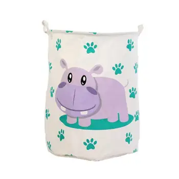 

Waterproof Laundry Basket Dirty Clothes Storage Sundries Storage Hippo Pattern Household Organizer