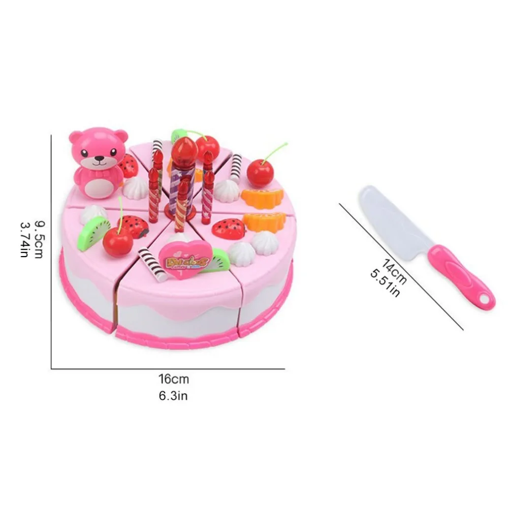 HOT Plastic Sweet Children Kids Kitchen Playing Role Toys DIY Funny Cutting Birthday Cake Pretend Play Food Toys