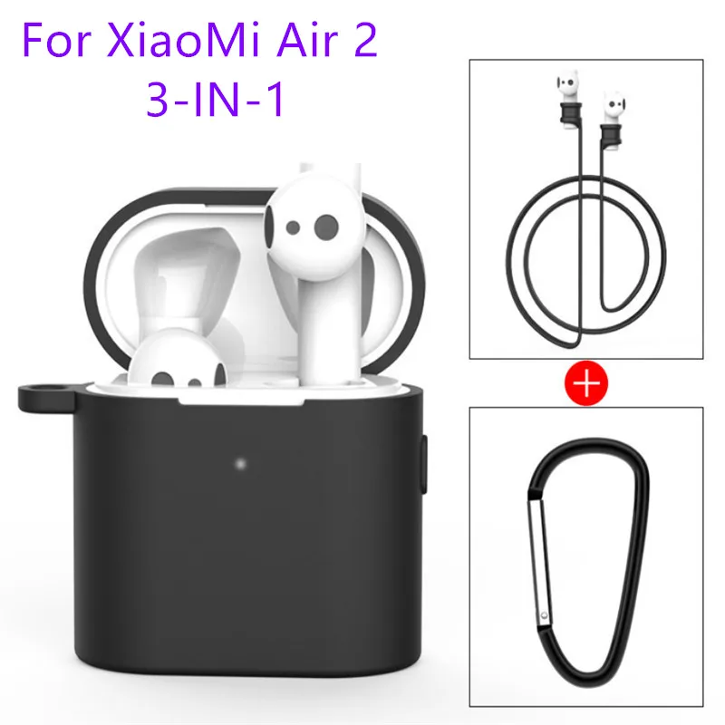 Силиконовый чехол 3 в 1 для Xiaomi Airdots 2 2s беспроводная bluetooth гарнитура защитный Air