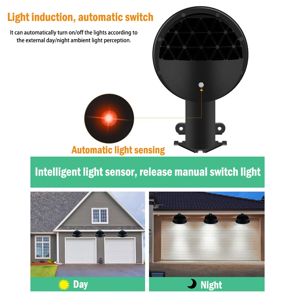Sensor de Luz para Estacionamentos Estrada ao ar Livre da Luz da Segurança da Rua da Jarda do Celeiro ao Amanhecer Luz de Inundação à Prova Ddusk Água Amanhecer 70w 3750lm ao 9 Luminárias de parede externas