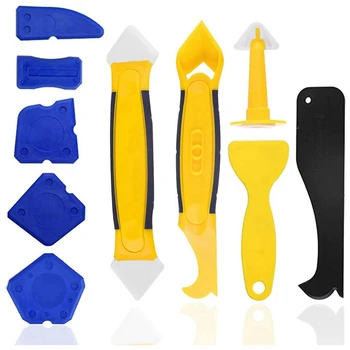 

10 Pcs Caulking Tool Kit, Silicone Tool Kit Sealant Finishing Tool, Mastic Tools for Caulking in Kitchen and Bathroom