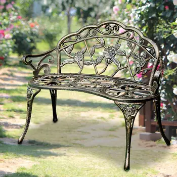 

Park Chair Outdoor Bench Leisure Bench Anti-corrosion Iron Chair Seat Back Garden Outdoor Balcony Double Chair