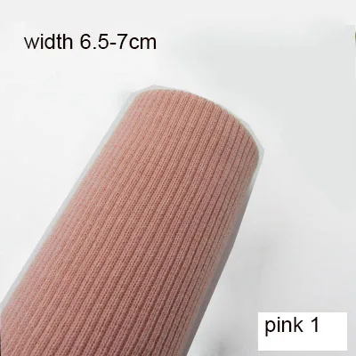 Высококачественная эластичная трикотажная манжета в рубчик, одежда с отделкой, куртка, пальто из хлопка, эластичные толстые запонки, бесшовные вязаные ребра длиной 40 см - Цвет: pink 1