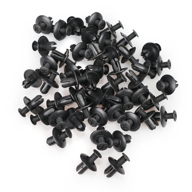 50Pcs 8mmx20mmx9mm Grapas de Plástico Gris Vehículo Coche Moldura Panel  Paragolpes Remache Unique Bargains Remache de plástico