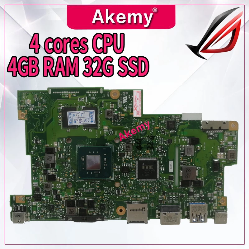 С 4 г ОЗУ + 32 SSD ядра материнская плата с процессором для ноутбука For Asus E203M E203MA тест