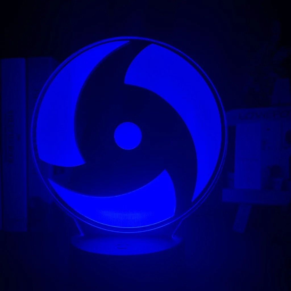 Japanese Anime Naruto Mangekyo Sharingan Naka Led Night Light Study Room Decoration Kids Child Birthday Gift 3d Illusion Lamp