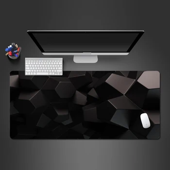 

Creative Black 3d Square Mouse Pad High Quality PC Games Computer Fast Mouse Pad Large Lock Natural Rubber Washable Game Pads