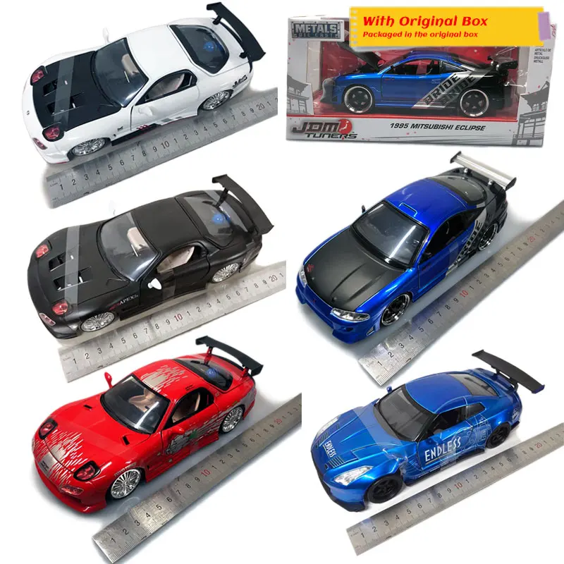 JADA 1/24 масштаб JDM тюнеры Mitsubishi, TOYOTA, MAZDA RX-7, Nissan литая металлическая модель автомобиля игрушка для подарка, детей, коллекции, украшения