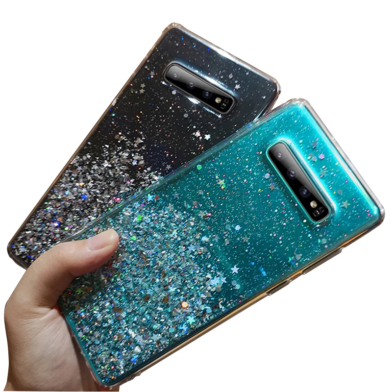Силиконовый блестящий чехол с блестками для телефона Samsung Galaxy A6 A8 J6 2018 S8 S9 Plus S7 Edge A3