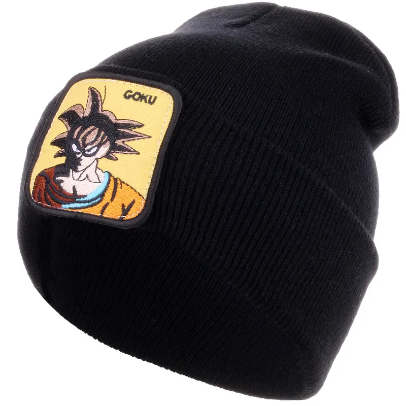 CRUOXIBB Fashion Dragon Ball Winter Beanie Hat for Men Women Solid Hip-hop Casual Cuffed Beanies Bonnet Warm Knitted Hat