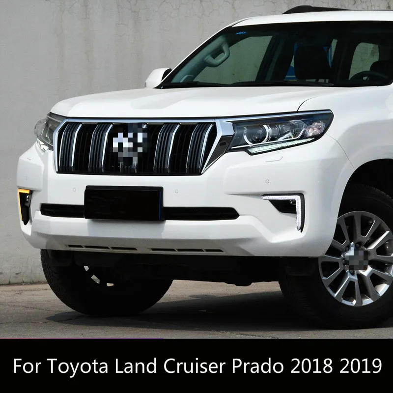 Светодиодные дневные ходосветильник 2 шт. для Toyota Land Cruiser Prado 2018 автомобильные