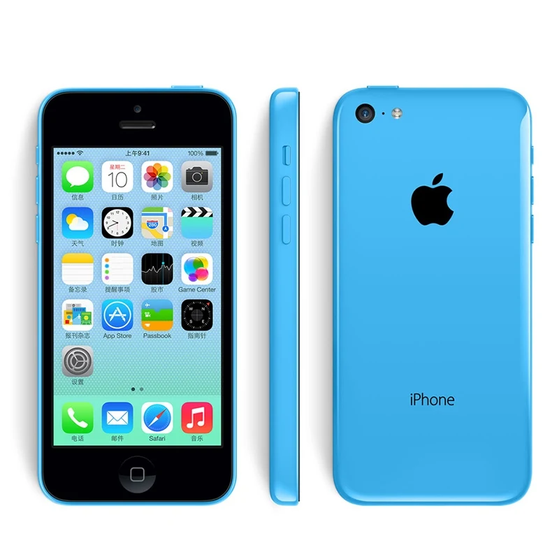 Разблокированный Apple iPhone 5C двухъядерный 4," 8MP мобильный телефон 8 ГБ/16 ГБ/32 ГБ rom Apple IOS WiFi gps WCDMA 3g Подержанный смартфон - Цвет: Blue
