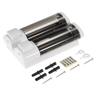 

New Chuangdian Wall Mount Manual Soap Dispenser Double Liquid Shampoo Shower Gel Dispenser