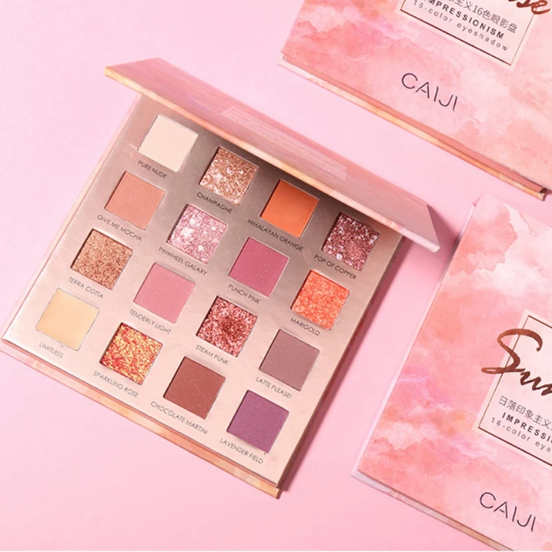 

Sequin Shimmer Matte Eyeshadow Palette Waterproof Smudge-proof Eye Shadow Powder 16 Color