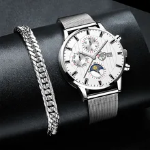 

Mens Business Watches Luxury Stainless Steel Mesh Belt Quartz Wrist Watch Men Sports Bracelet Casual Luminous Clock Watche