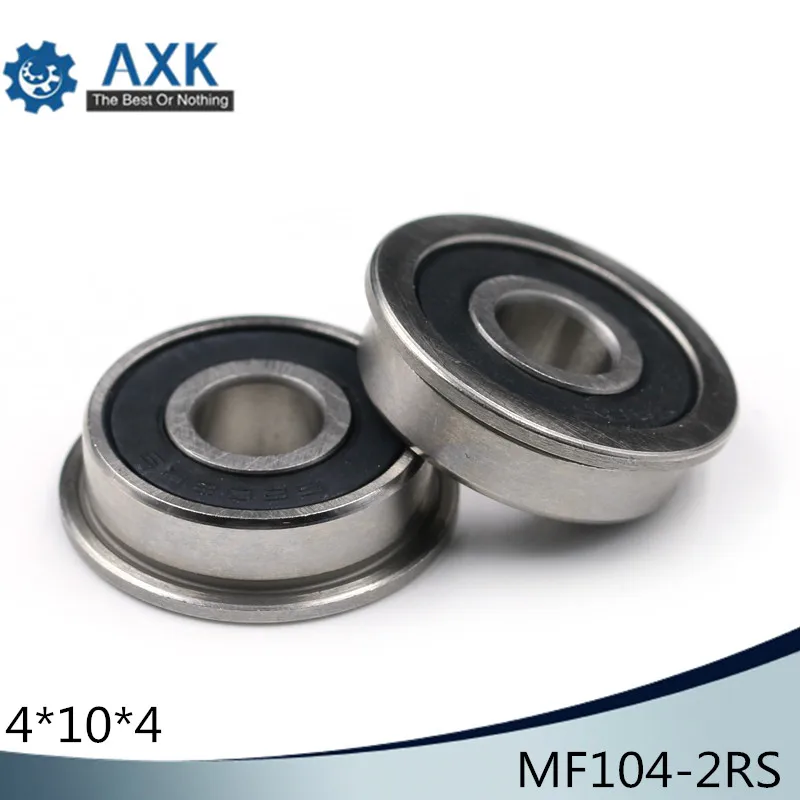 MF104-2RS Bearing 4x10x4mm ( 10 PCS ) ABEC-1 Miniature Flanged MF104RS Ball Bearings LF-1040DD