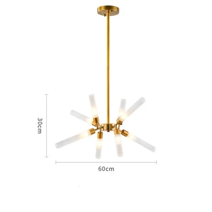 Gold 8 head Современный минималистичный креативный золотой светильник для гостиной, светодиодный скандинавский светильник для спальни, роскошная люстра для столовой - Lampshade Color: Gold 8 head