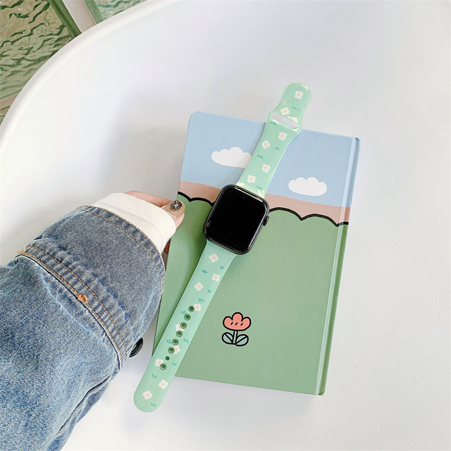strap for Apple watch serie 7 5 4 SE 6 44mm 40mm Decoration correa 38/42mm belt Printed bracelet iWatch band 45mm 41mm