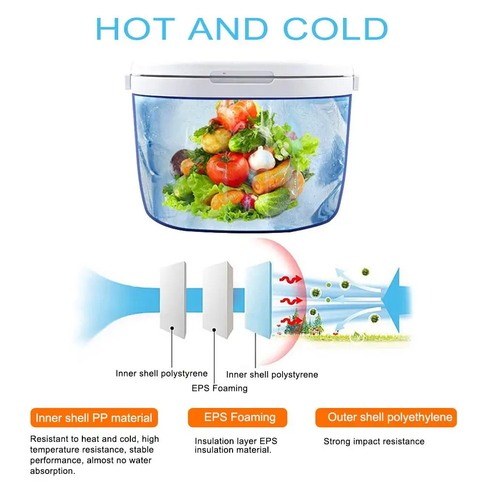 5L Outdoor Incubator Insulation Cooling Dual-use Box Portable Food Storage Box Car Cold Box Portable Travel Camping Cooler Box