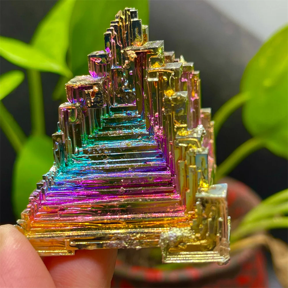 Natural Quartz Crystal Rainbow Titanium Bismuth Cluster Mineral Specimen Stone 