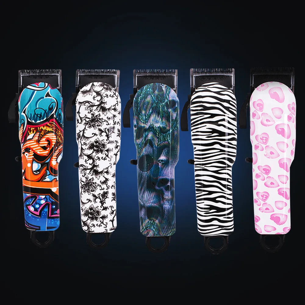 Cross Border for Water Transfer Paint Spraying Floral Graffiti Electric Hair Clippers Rechargeable Universal Hair Clipper Suit a
