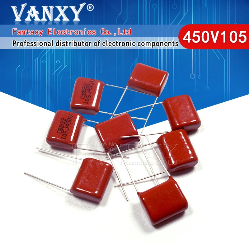 Polypropylene Film Capacitor CBB 10PCS 1uF 450V Pitch 15mm 105