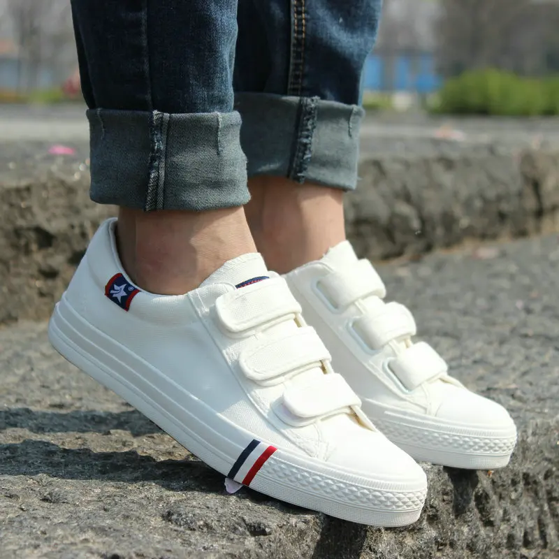 

New Spring Summer breathable boys Hook & Loop low to help canvas mens shoes British shoes eur35-43