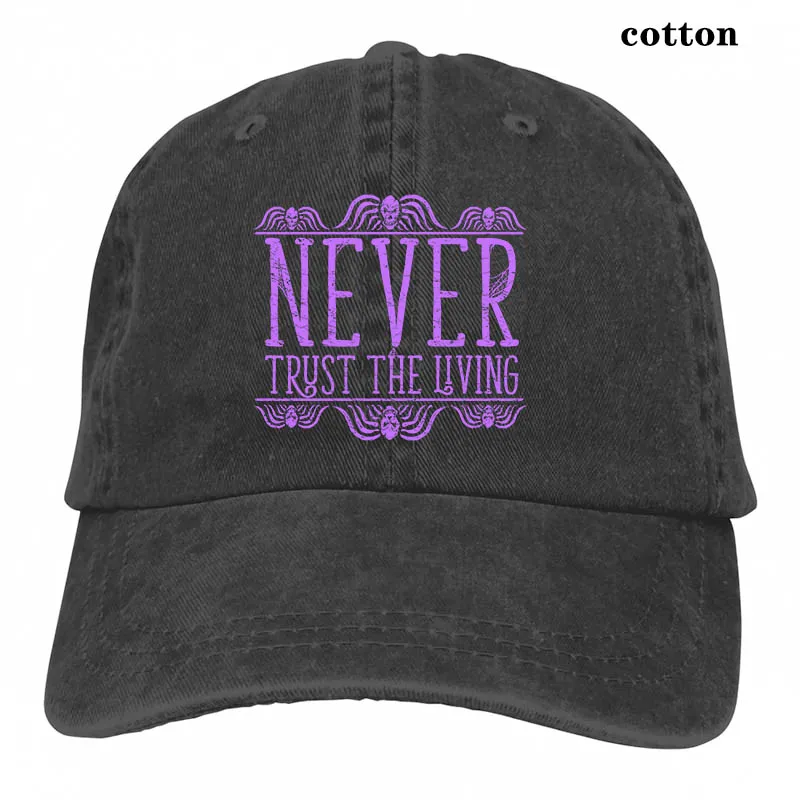 Never Trust-бейсбольная кепка Burton Beetlejuice с цитатой для мужчин и женщин, Кепка для водителя грузовика, модная Регулируемая Кепка - Цвет: 3-Black