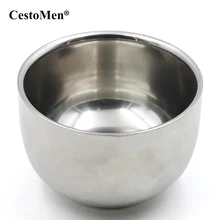 Мужская чаша для мыла для бритья Cesto из нержавеющей стали, чаша для бритья для мужчин, для лица, волос, бороды, очищающая пена, чаша для бритья, щетка