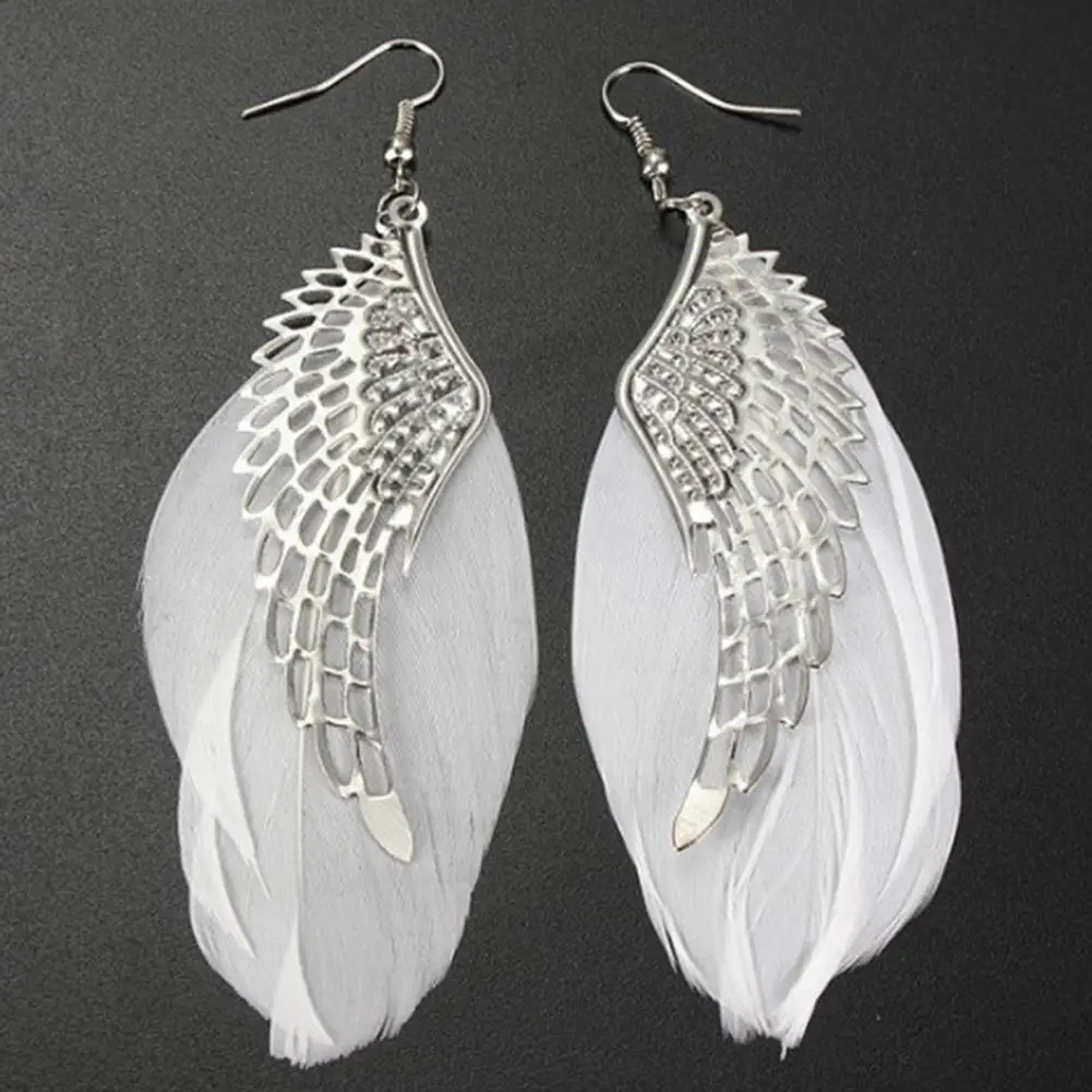 Fashion Women Earrings Angel Feather Dangle Long Eardrop Hook Jewelry Gift Woman's accesories | Украшения и аксессуары