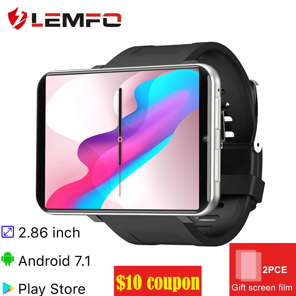 LEMFO LEM T 2 86 &quotСмарт часы для мужчин и женщин 4G Smartwatch Android 7 1 с камерой 5 Мп 2700 мАч