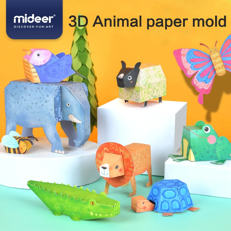 MiDeer детские игрушки DIY оригами животные модель 3D пространственный фокус доверие воображение моделирование От 3 до 6 лет вырезание бумаги