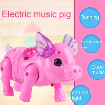 

Hot Cute Electric Music Walking Pig Toys LED Light Glow Electronic Pets Lantern Toy Children Kids Baby Girl Boy Educational Toys