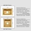 Gold Undermount Kitchen Sink Nanometer Gold 304 Stainless Steel Manual Kitchen Sink Single Bar Counter Kitchen Sink 5
