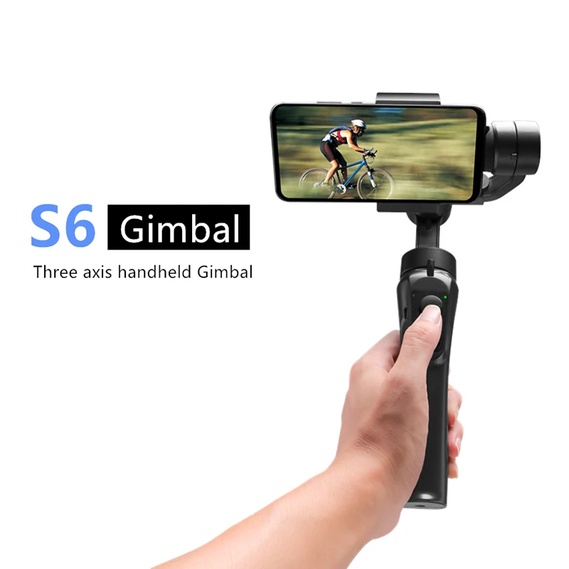 

Gimbal S6 3-Axis USB Charging Video Record Support Universal Adjustable Direction Handheld Gimbal Smartphone Stabilizer Vlog