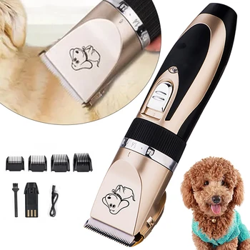 

Professional Pet Hair Shaver Clipper Remover Cutter Grooming Low-noise Hair Cut Hair Trimmer Machine Rechargeable for Cat Dog