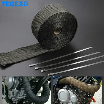 

Motorcycle Exhaust Wrap Insulation Heat-Proof Strip winding tape with 4 Steel Ties For For bmw trk 502x tnt 125 502c leoncino
