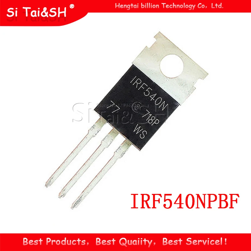 10 개/몫 IRF540NPBF IRF540N IRF540 TO 220 100V 33A MOS 트랜지스터 N 채널 새로운 원본 ...