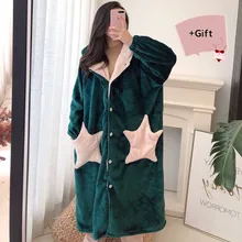 Женская сексуальная пижама, Фланелевая пижама, банный халат, домашняя одежда, ночная рубашка с вышивкой, ночная сорочка, Толстая теплая распродажа ночного белья