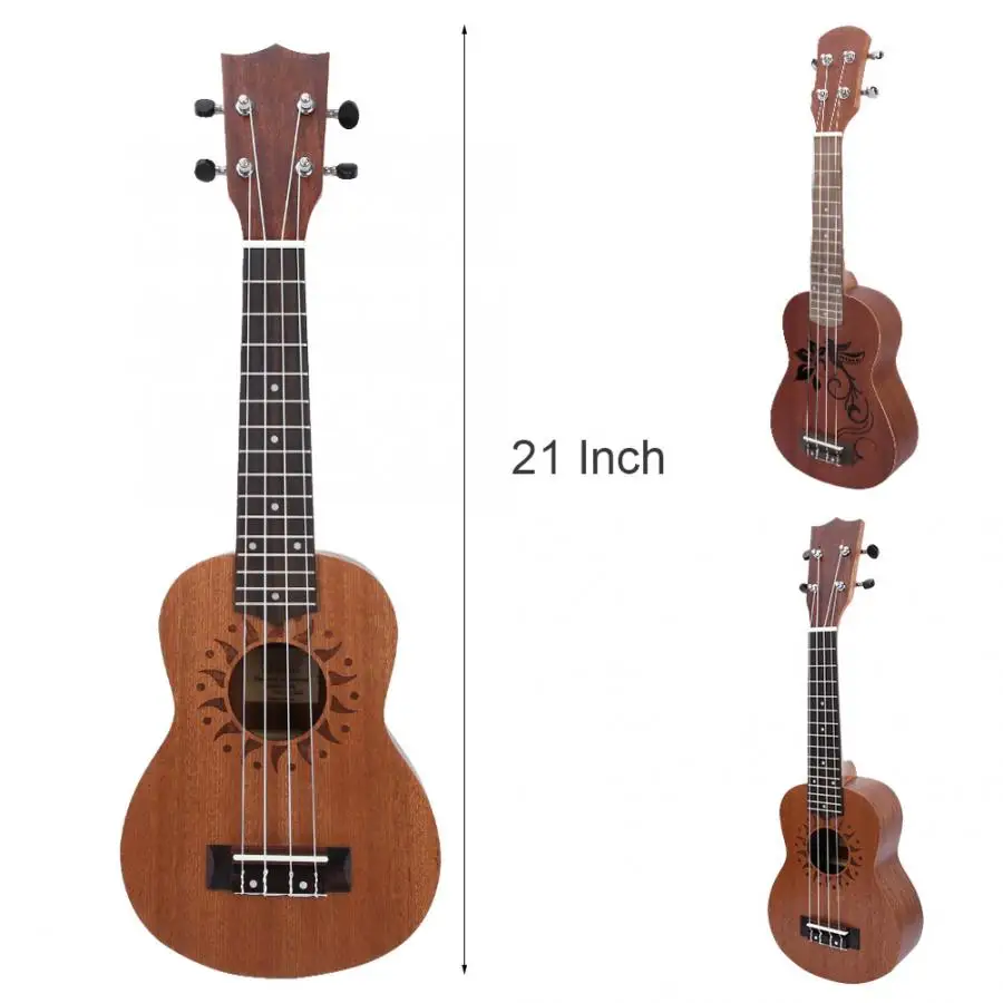 21 дюймов Sapele Ukulele 4 струны Гавайская гитара музыкальный инструмент
