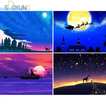 

SDOYUNO DIY Painting by Numbers 60X75cm Anime Deer Oil Picture By Numbers Home Decoration Frameless Digital Painting On Cavans