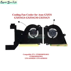 Ventiladores refrigerando da cpu do portátil gpu para asus rog zephyrus s gx531 gx531gs gx531gm gx531gv 13nr0100m14011 13nr01d0m08011 64m0101 64m0201