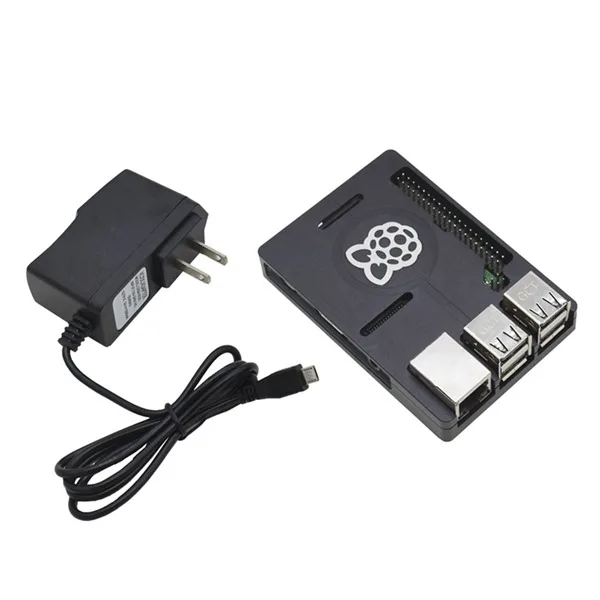 Black 3 в 1 для Raspberry Pi 3 Model B+(плюс)+ ЧПУ Алюминий чехол с выходом 5V 2.5A Мощность адаптер Наборы штепсельная вилка стандарта США - Комплект: Black