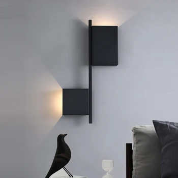 

New modern wall sconce bedside square lamp LED lamp bedroom living room aisle light 6W 90-260V warm white light
